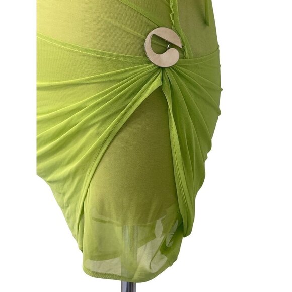 COPERNI Asymmetric Draped Mesh Dress in Anis New Womens - Picture 11 of 17